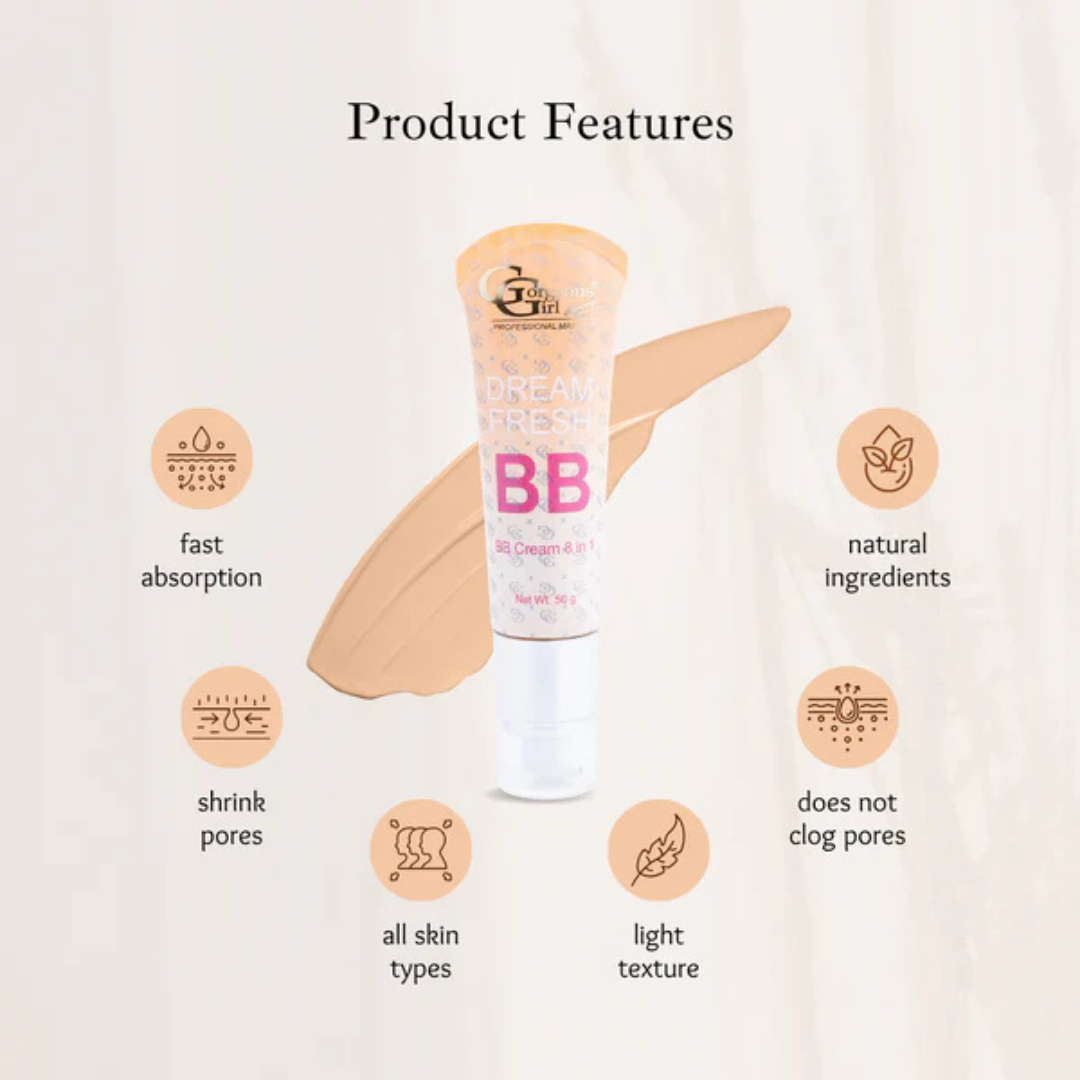 Gorgeous Girl BB Cream for Light Makeup Glow with SPF 30| Instant Coverage, 50g