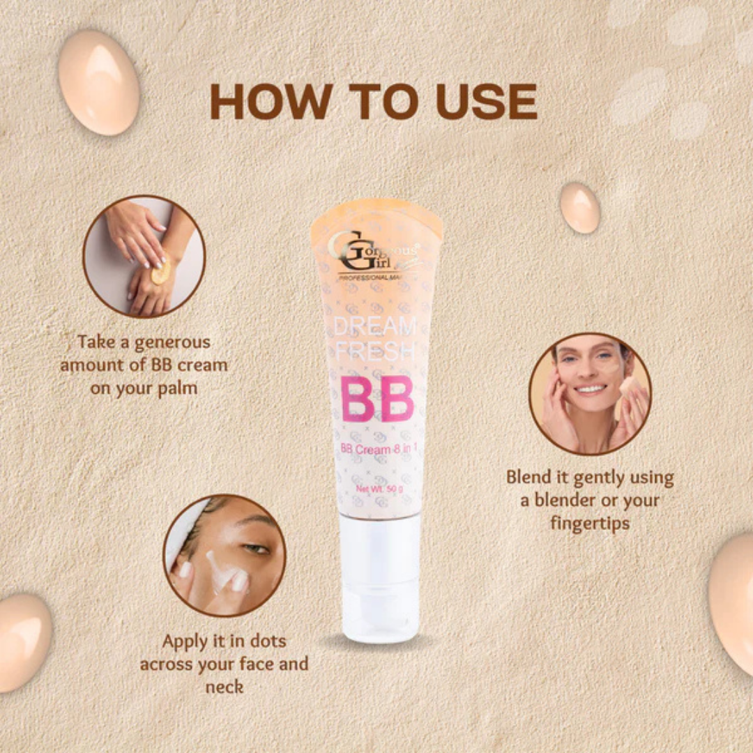 Gorgeous Girl BB Cream for Light Makeup Glow with SPF 30| Instant Coverage, 50g