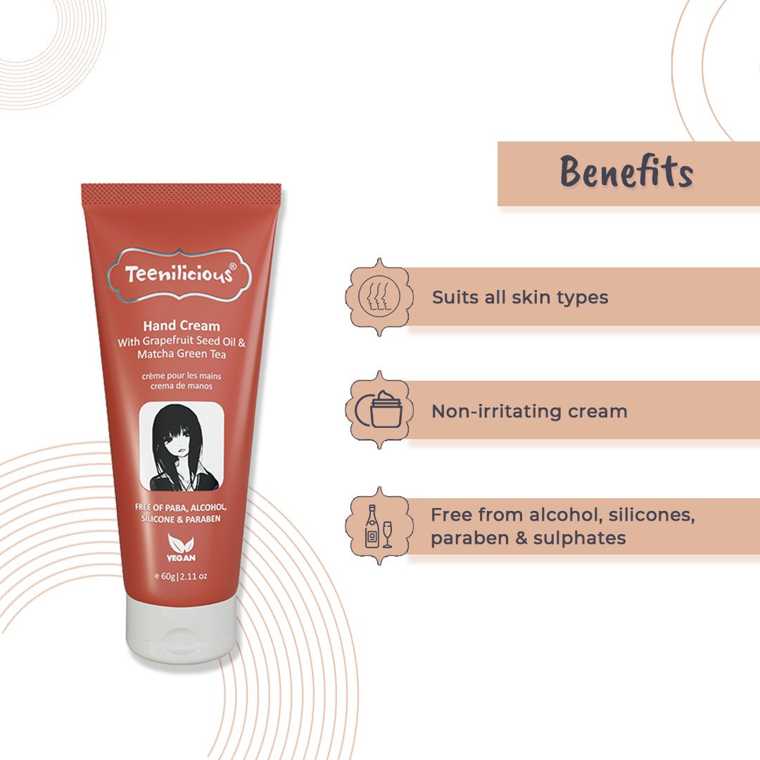 Fixderma Teenilicious Hand Cream For Dry Hands With Grapefruit seed Oil & Matcha Green Tea