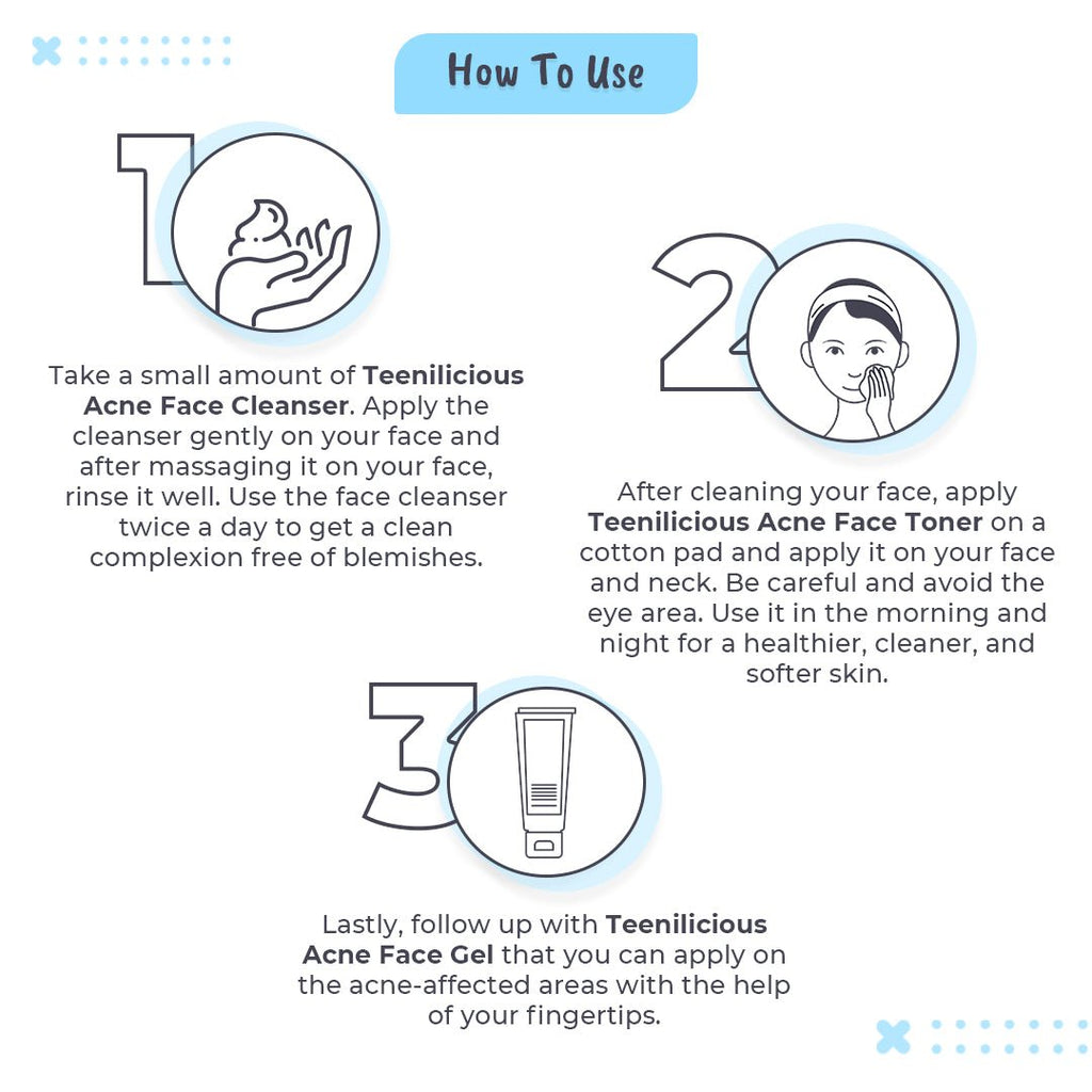 Fixderma Teenilicious Benzoyl Peroxide Acne Care Kit 190ml - Inflammatory Acne Treatment