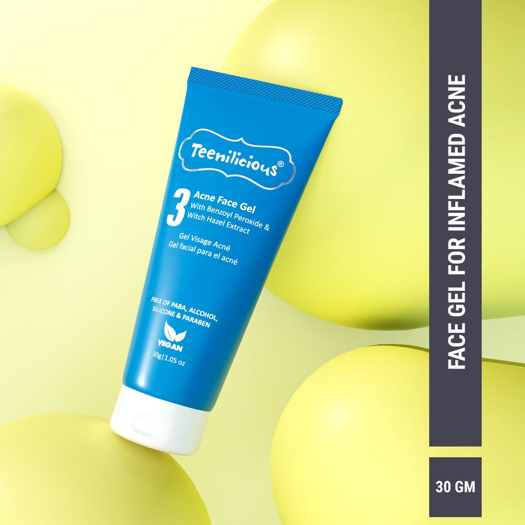 Fixderma Teenilicious Acne Face Gel With Benzoyl Peroxide - Gel For Inflamed Acne Prone Skin