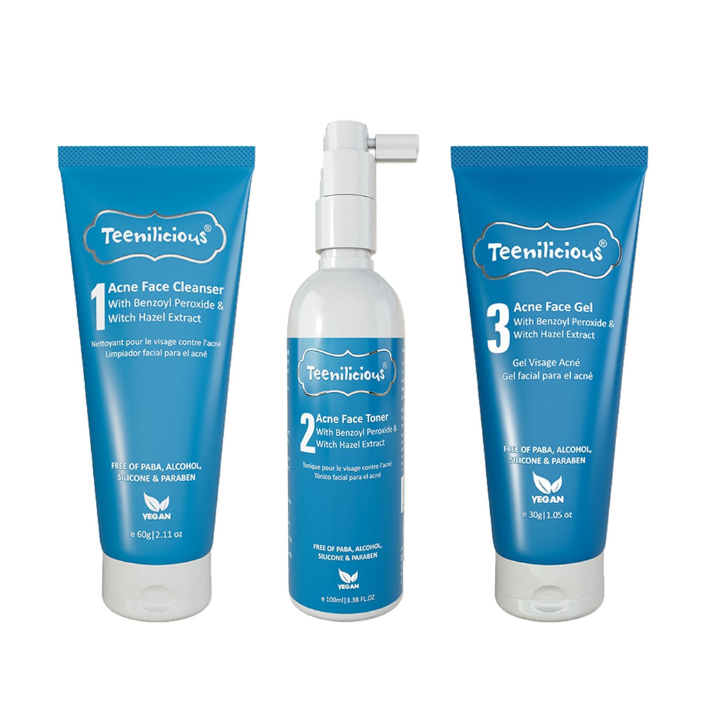 Fixderma Teenilicious Benzoyl Peroxide Acne Care Kit 190ml - Inflammatory Acne Treatment