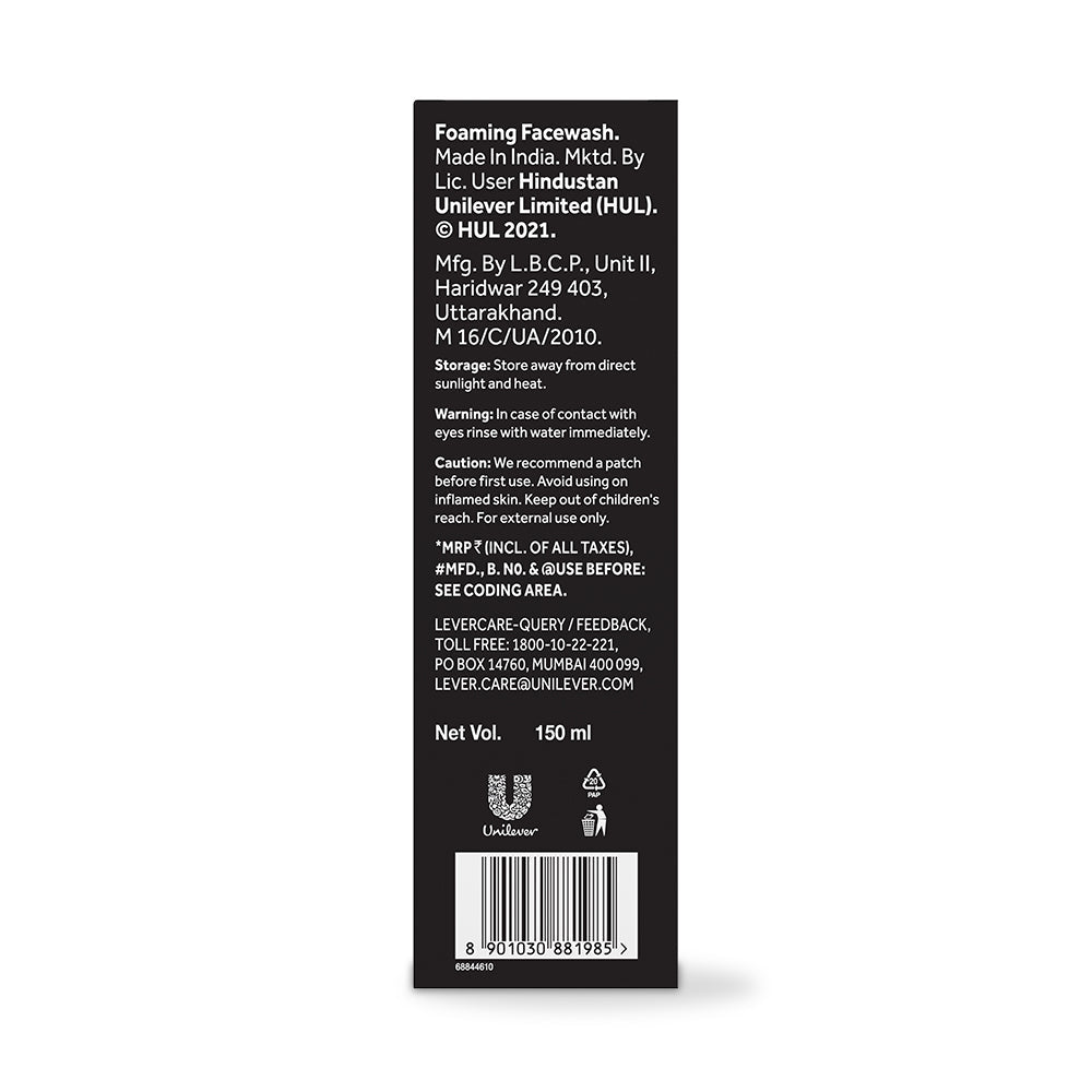 POND'S Pure Detox Foaming Brush Facewash for Clear Glow, Gentle Exfoliation, Deep Clean, All Skin Types (150 ml)