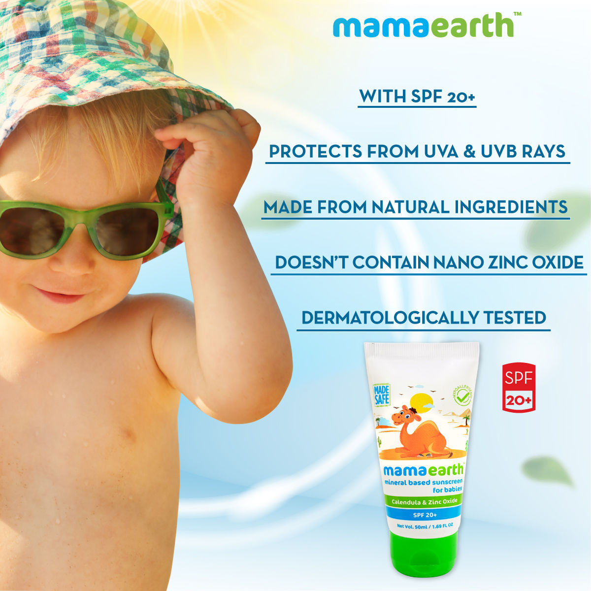 Mamaearth Mineral Based Sunscreen For Babies SPF20+