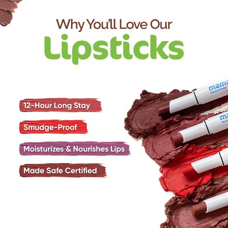 Mamaearth Moisture Matte Longstay Lipstick With Avocado Oil & Vitamin E
