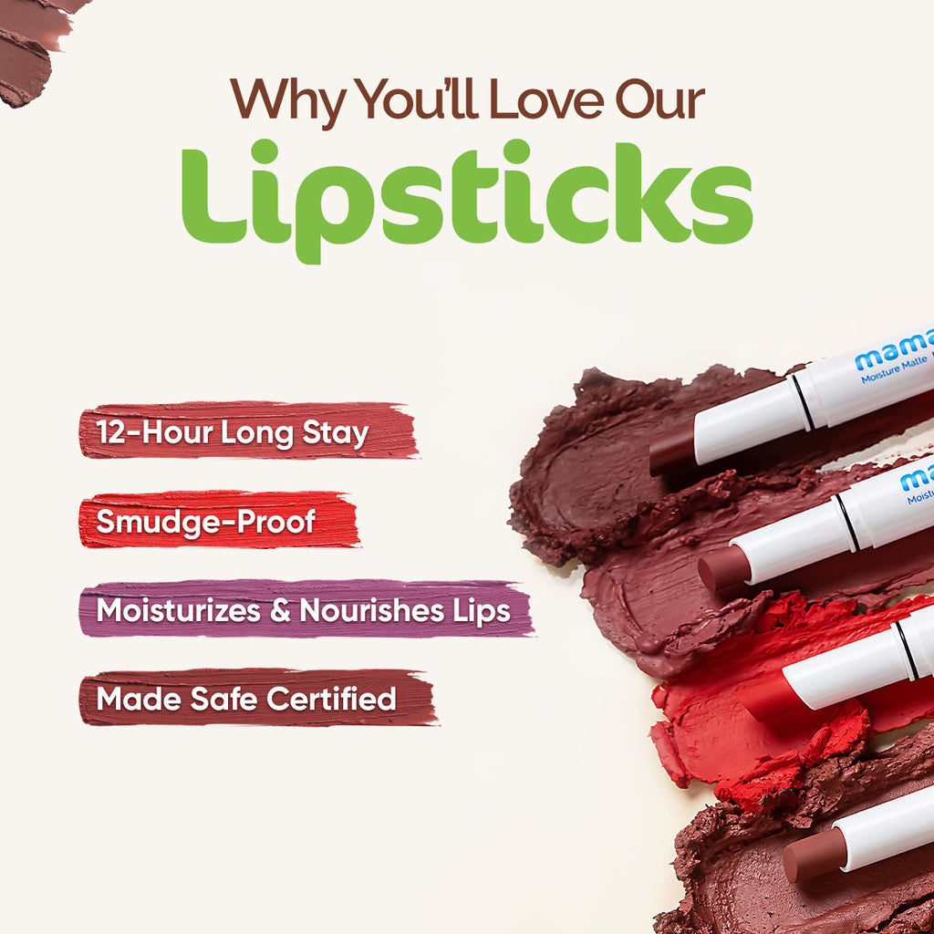 Mamaearth Moisture Matte Longstay Lipstick With Avocado Oil & Vitamin E