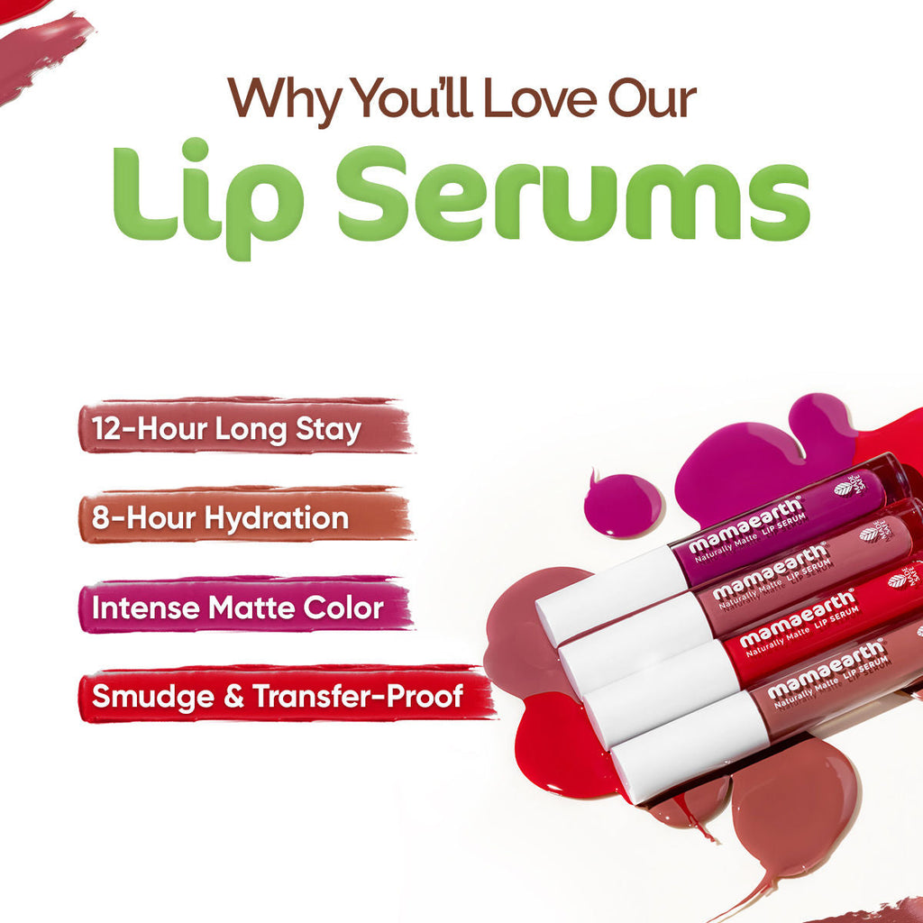 Mamaearth Naturally Matte Lip Serum - Matte Liquid Lipstick With Vitamin C & E