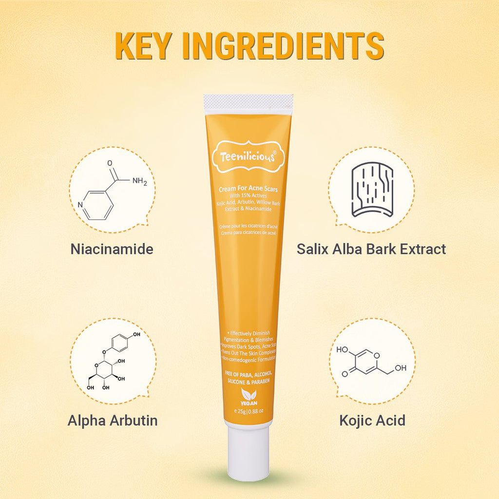 Fixderma Teenilicious Face Cream with Niacinamide & Kojic Acid for Acne Scars