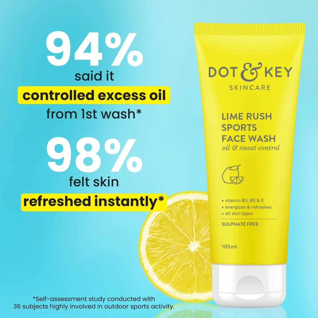 DOT & KEY Lime Rush Sports Face Wash (100ml)