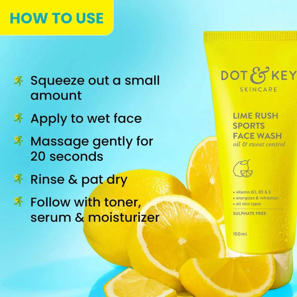 DOT & KEY Lime Rush Sports Face Wash (100ml)