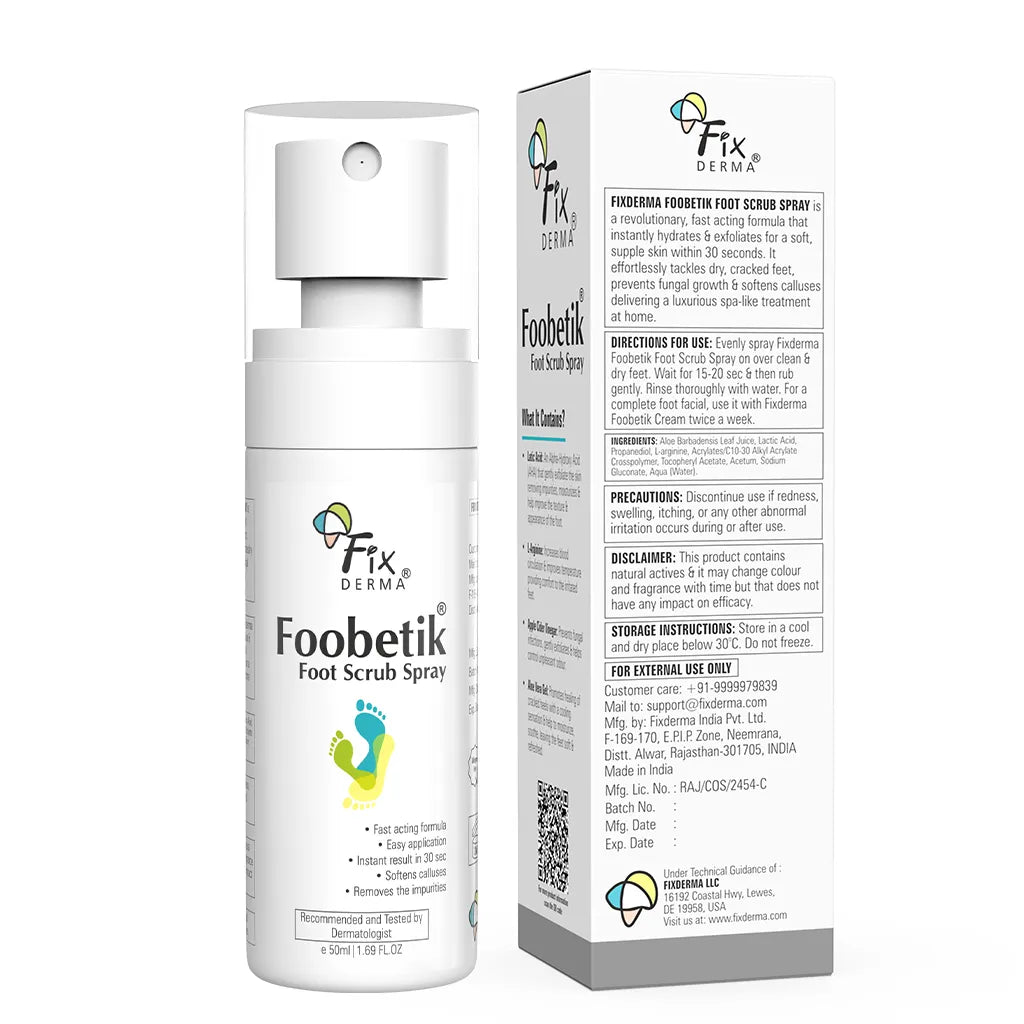 Fixderma Foobetik Foot Scrub Spray and  Foot Cream