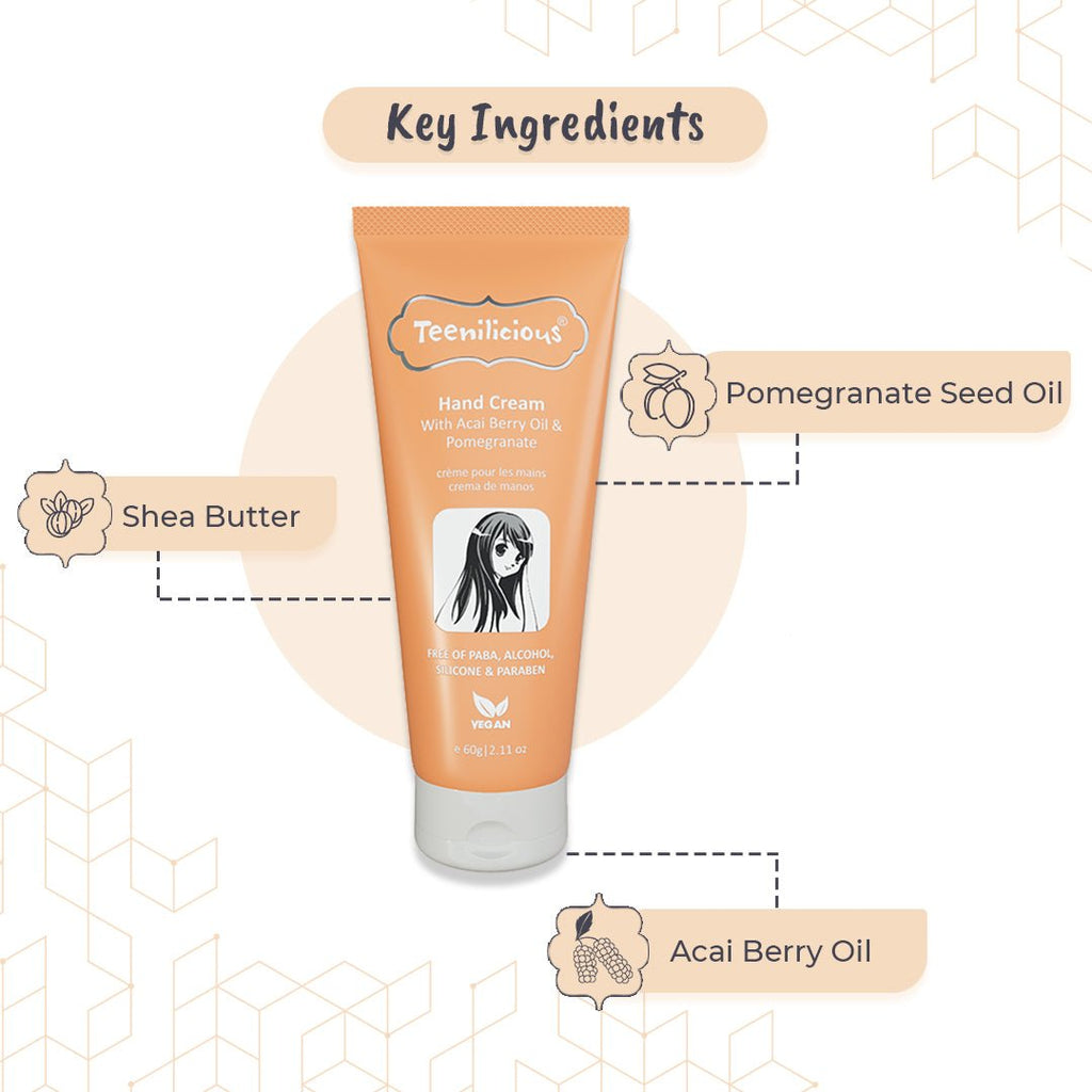 Fixderma Teenilicious Hand Cream For Dry Hands With Acai Berry Oil & Pomegranate