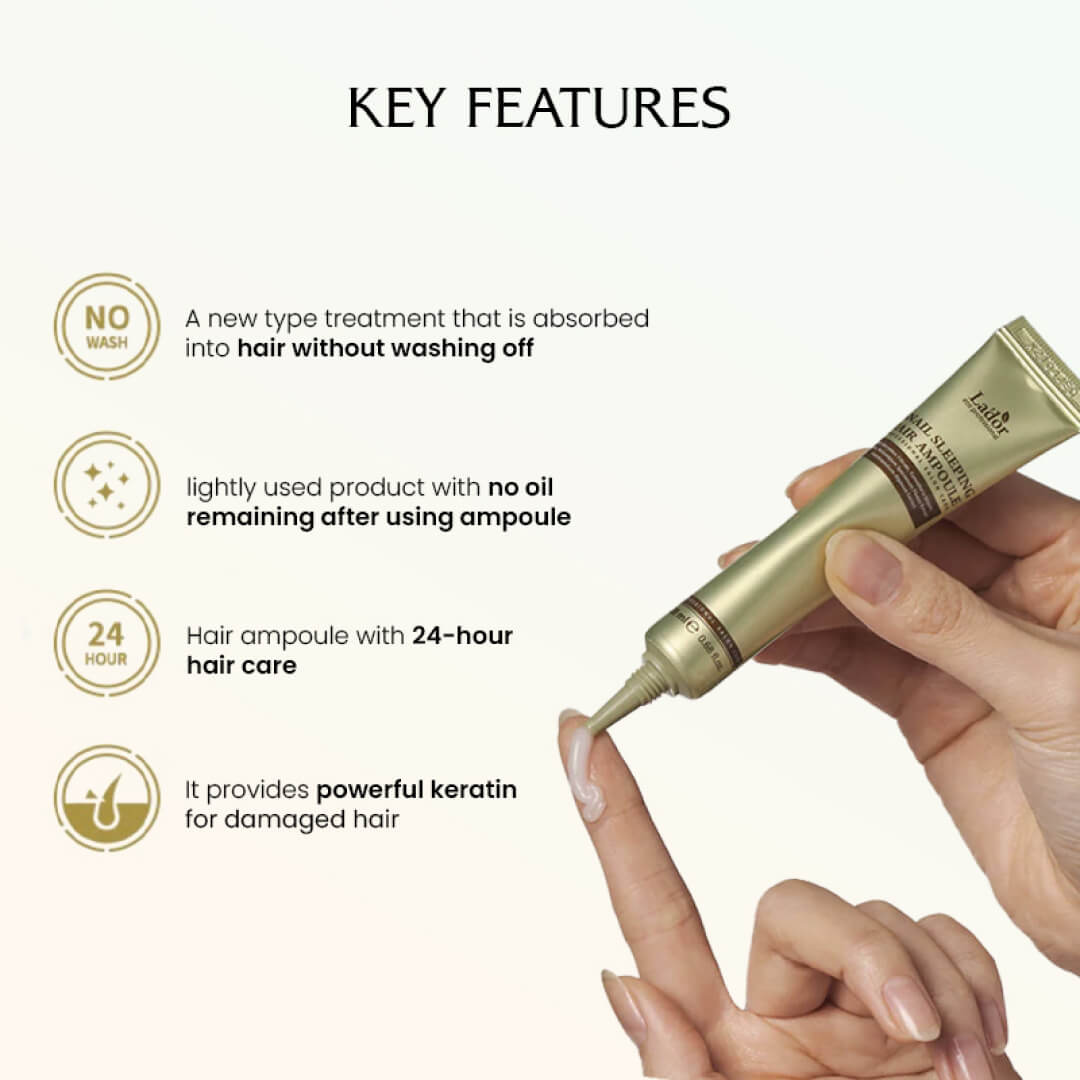 Lador Snail Sleeping Hair Ampoule (Leave-in treatment) - Pack of 5