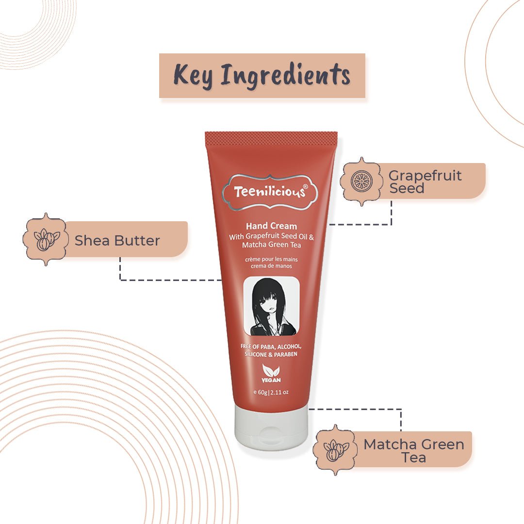 Fixderma Teenilicious Hand Cream For Dry Hands With Grapefruit seed Oil & Matcha Green Tea