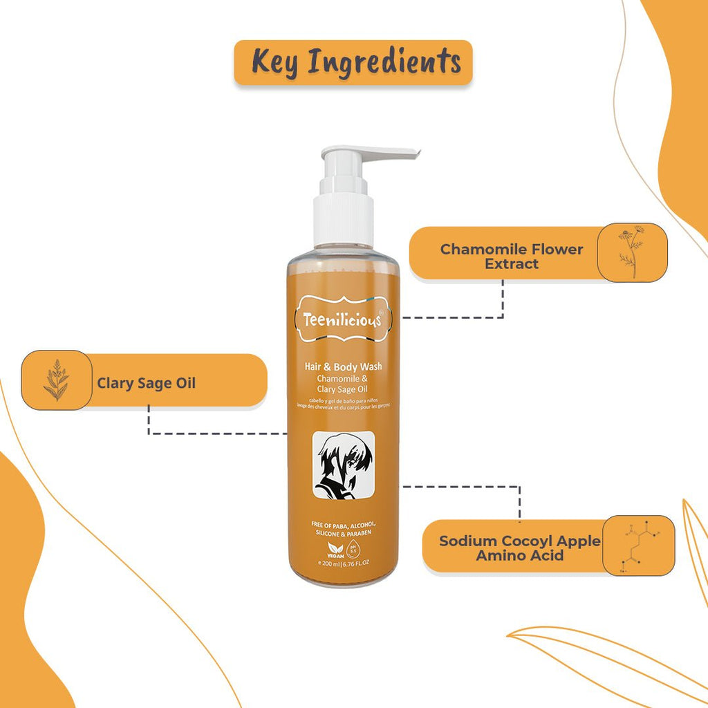 Fixderma Teenilicious Hair & Body Wash For Men & Women With Chamomile & Clary Sage Oil