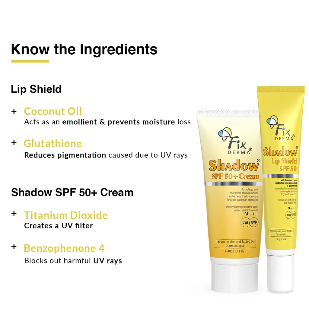 Fixderma Shadow Lip Shield SPF 50 + Shadow SPF 50 Cream