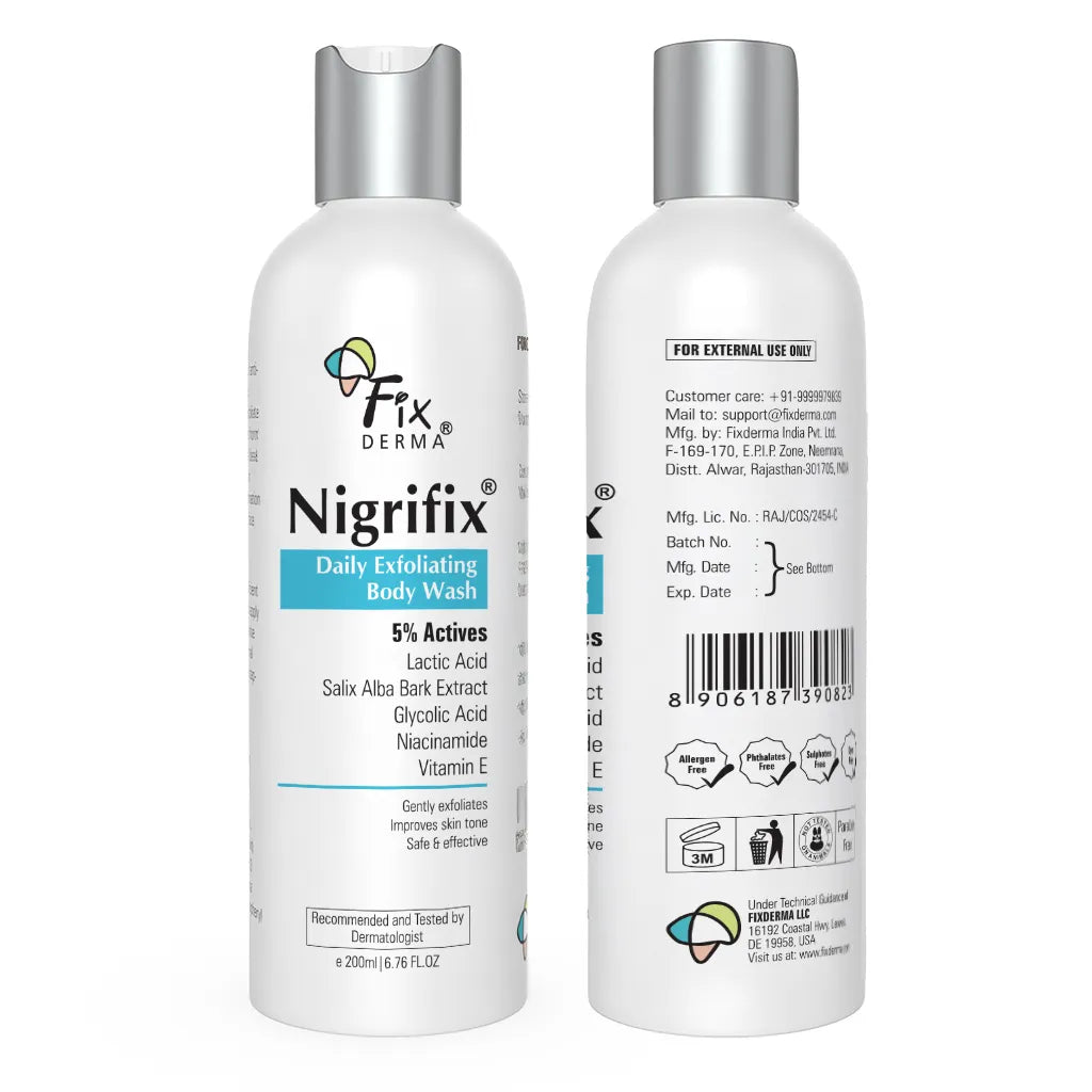Fixderma Nigrifix Hyperpigmentation Control Cream & Body Wash Kit for Neck, Underarms & Knees