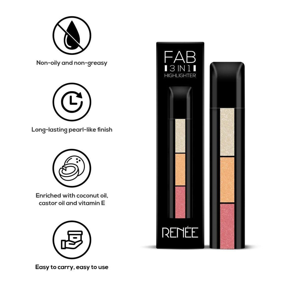 RENEE Fab 3 in 1 Highlighter, 4.5g
