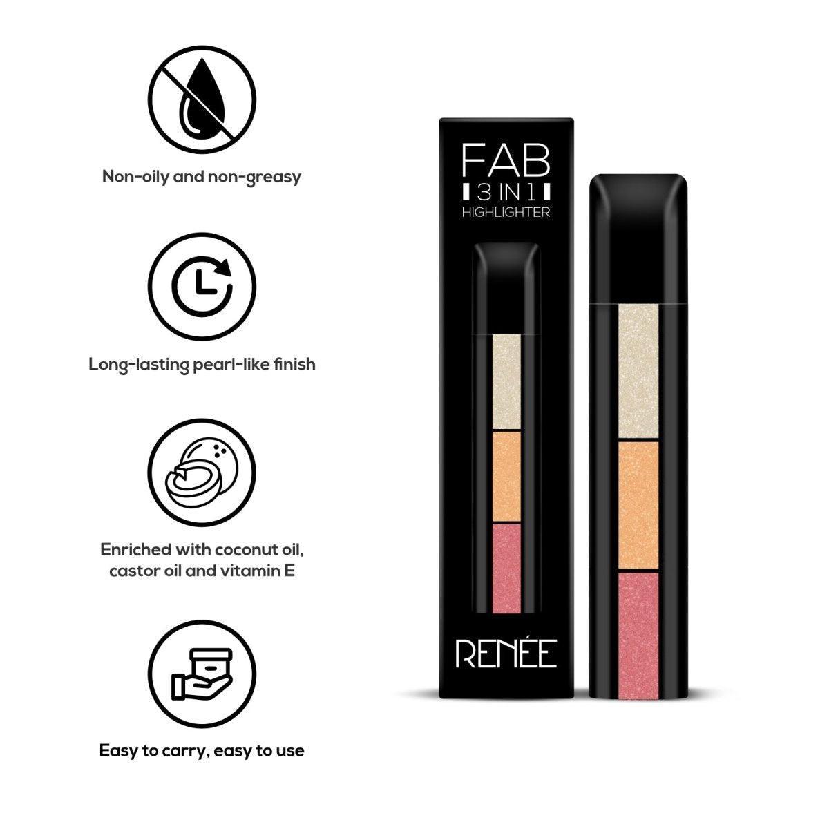 RENEE Fab 3 in 1 Highlighter, 4.5g
