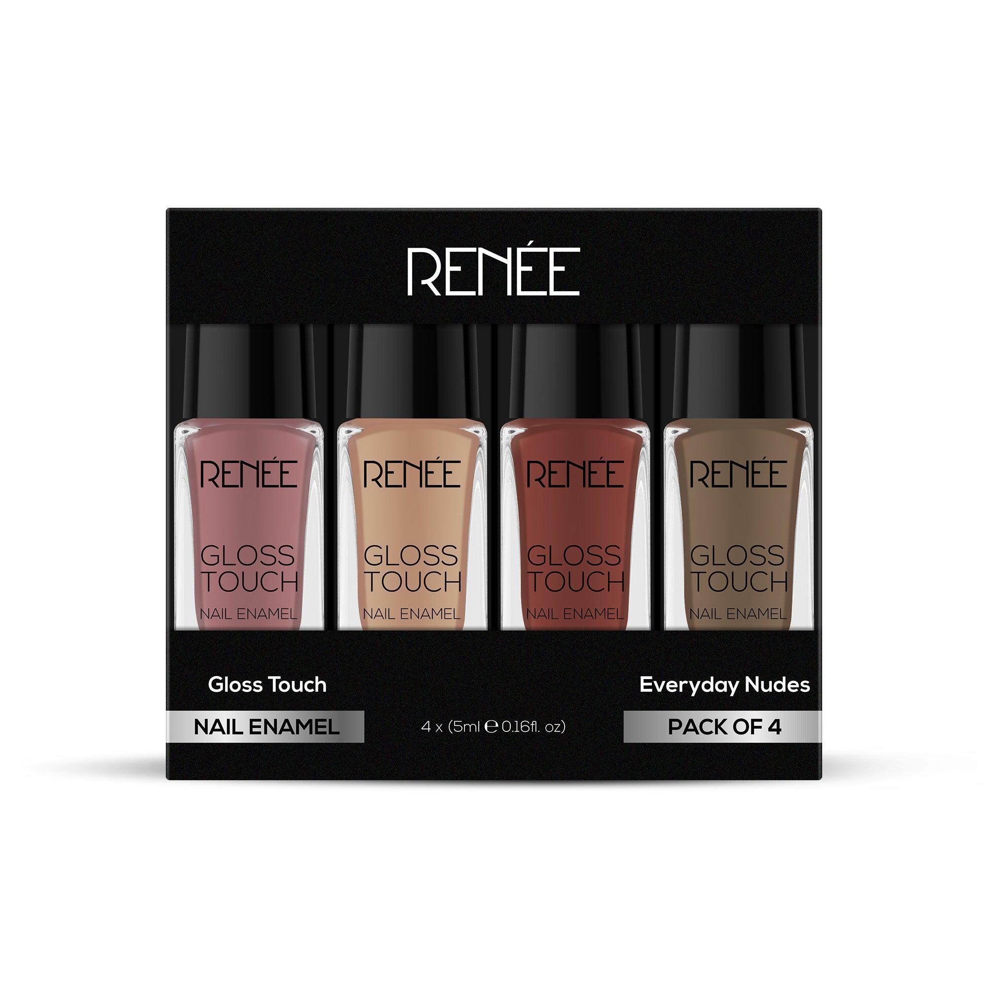 RENEE Gloss Touch Set of 4 Nail Enamels, 5 ml each