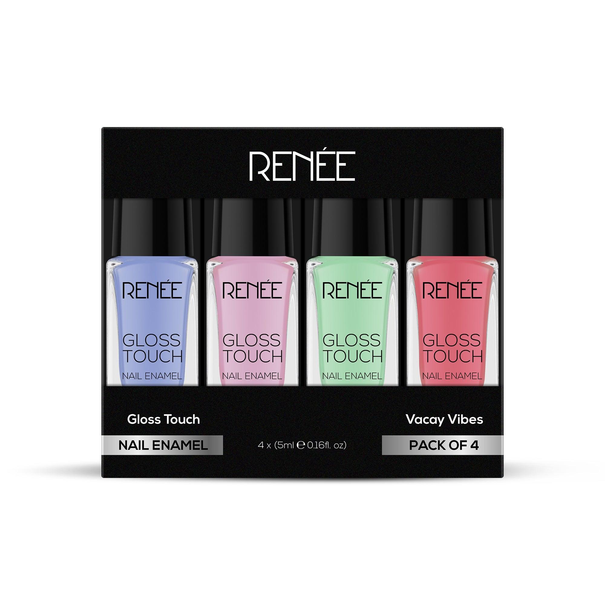 RENEE Gloss Touch Set of 4 Nail Enamels, 5 ml each