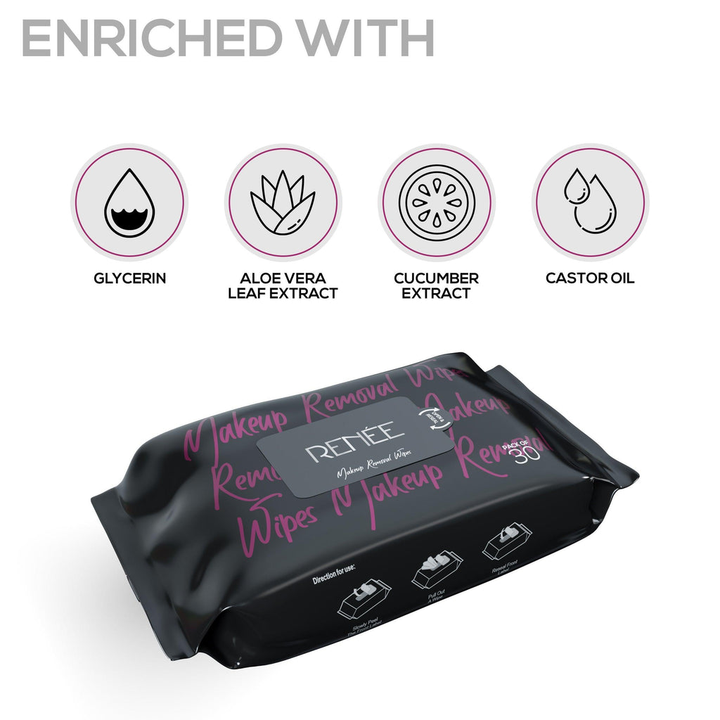 RENEE Makeup Removal Wipes, Pack of 30