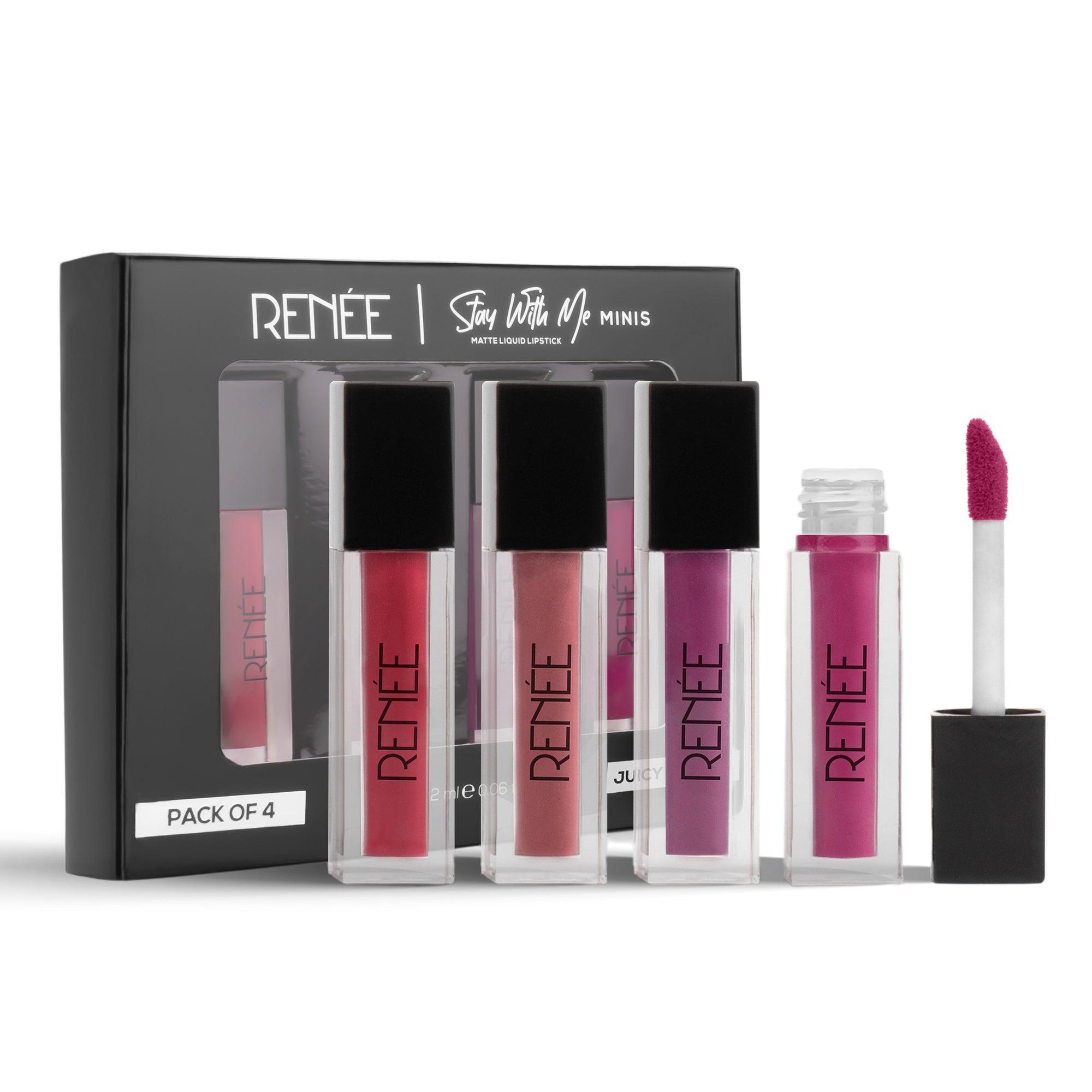 RENEE Stay With Me Minis Matte Liquid Lipsticks Combo of 4, 2 ml each