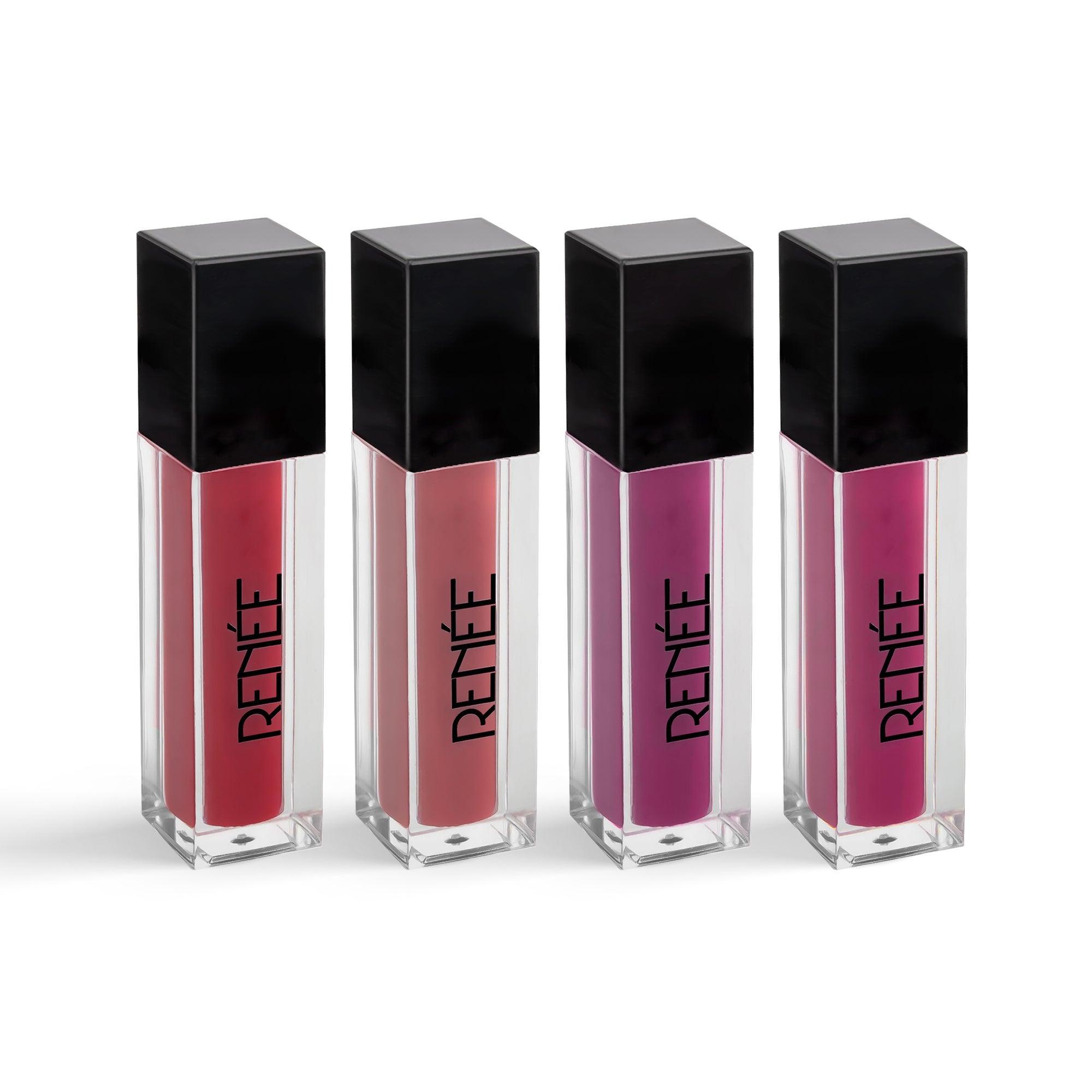 RENEE Stay With Me Minis Matte Liquid Lipsticks Combo of 4, 2 ml each