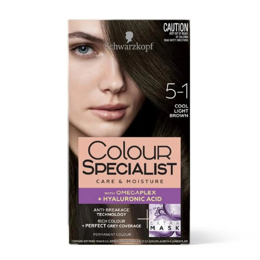 Schwarzkopf Colour Specialist At Home Permanent Hair Colour - 5.1 Cool Light Brown (165ml)