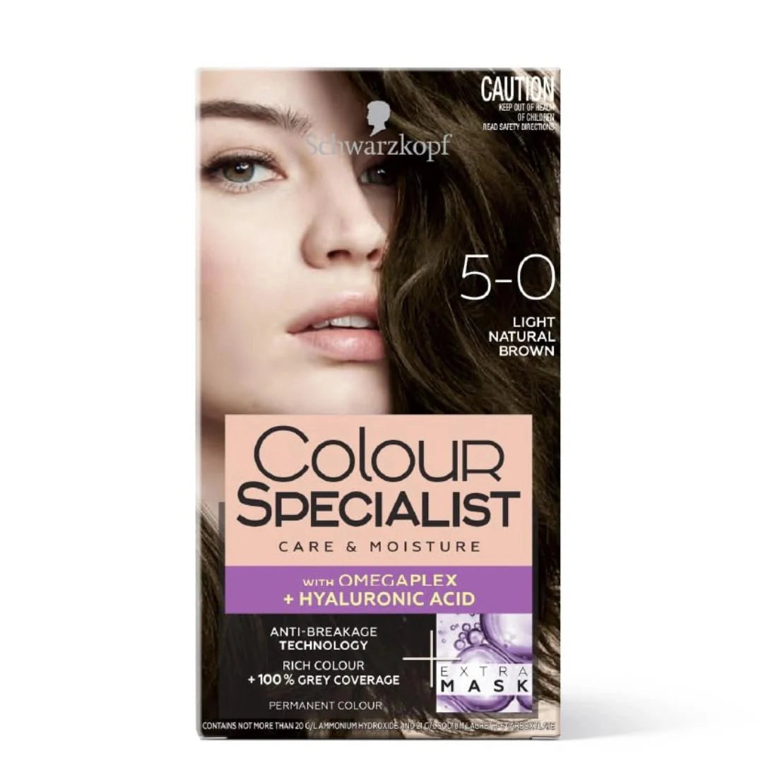 Schwarzkopf Colour Specialist Permanent Hair Colour - 5.0 Light Natural Brown (165ml)