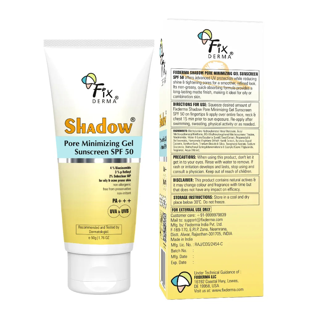 Fixderma Shadow Pore Minimizing Gel Sunscreen SPF 50