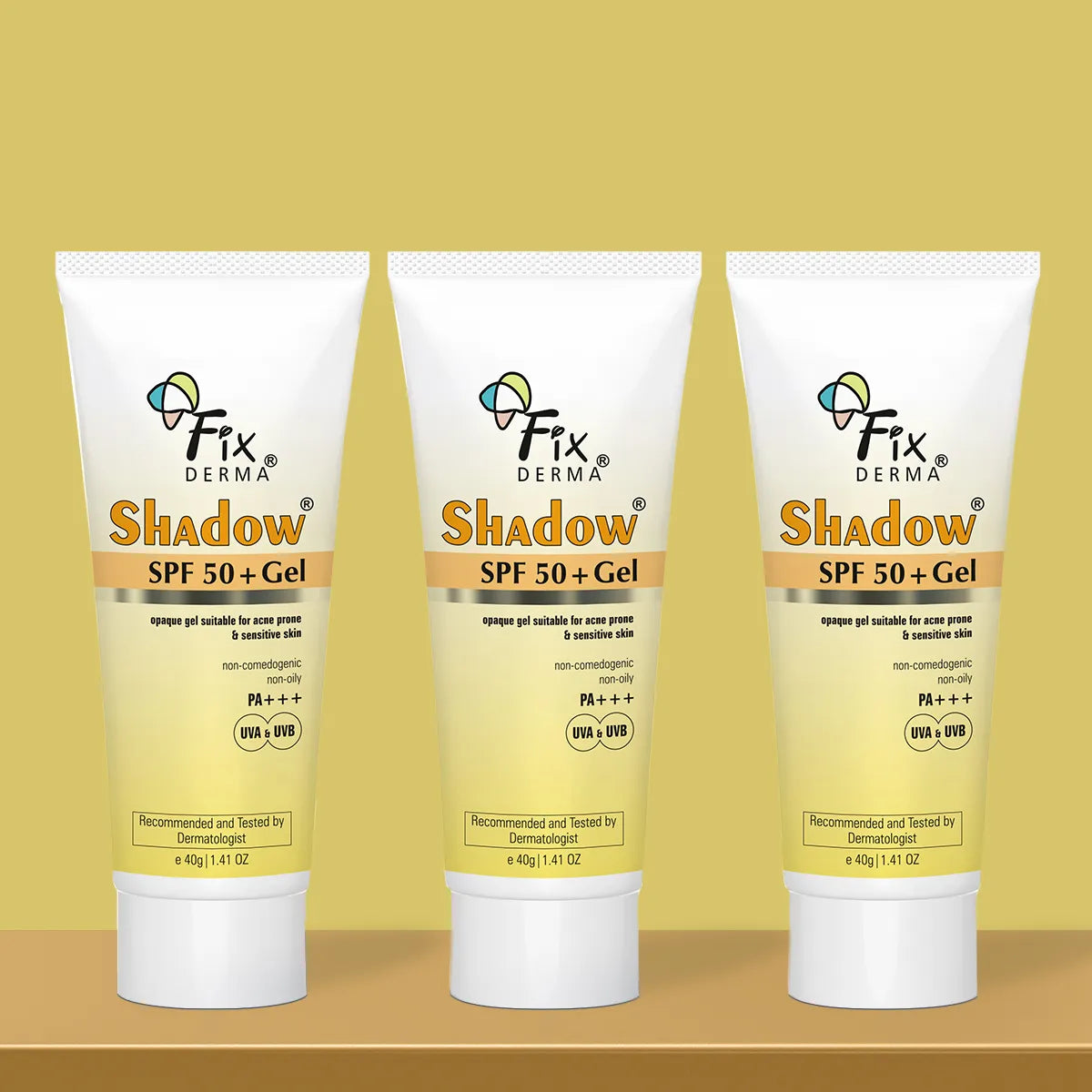 Fixderma Shadow SPF 50+ Gel Sunscreen 40g Pack of 3