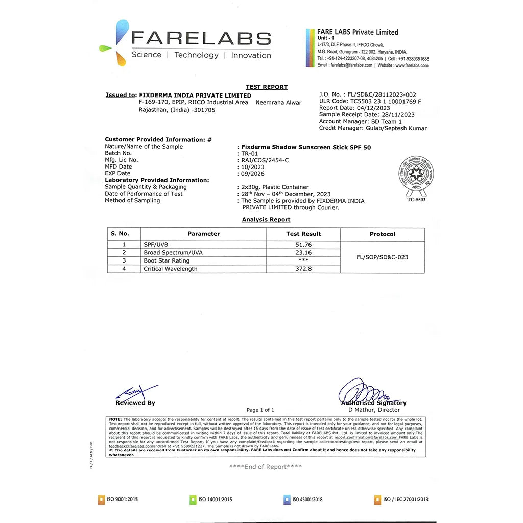 Fixderma Shadow Sunscreen Stick SPF 50
