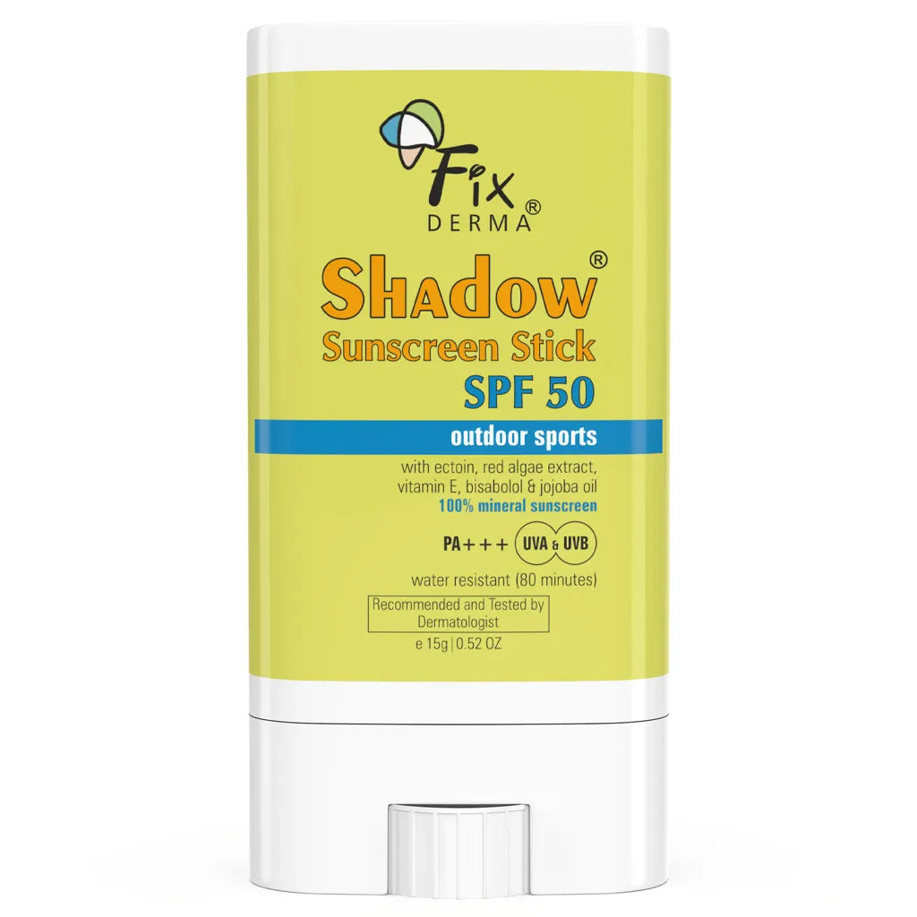Fixderma Shadow Sunscreen Stick SPF 50 for outdoor sports in blue color